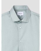 Slank katoenen shirt met amandelgroen patroon
