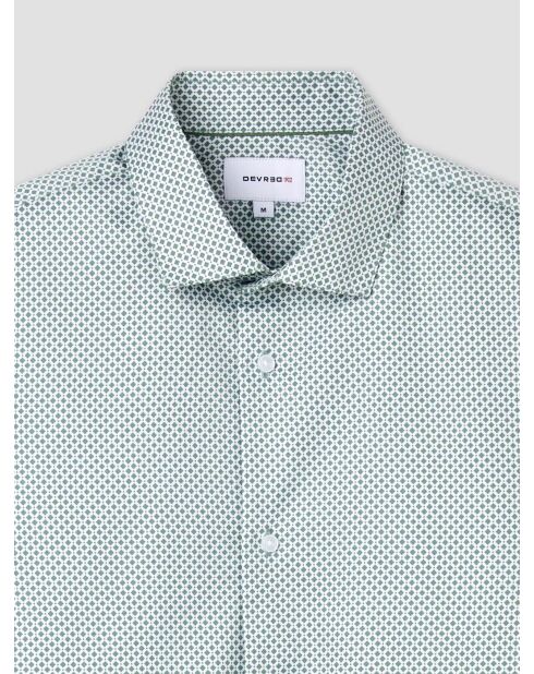 Slank katoenen shirt met amandelgroen patroon