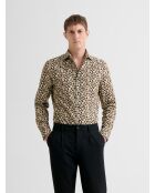 Camicia slim floreale beige 3