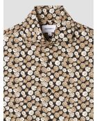 Camicia slim floreale beige 3