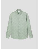 Slank katoenen shirt met amandelgroen patroon