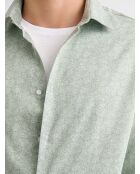 Slank katoenen shirt met amandelgroen patroon