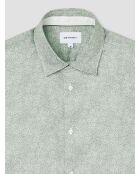 Slank katoenen shirt met amandelgroen patroon