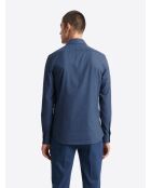 Marineblaues Slimhemd aus Baumwolle