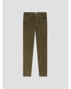 Dunkle Khakifarbene Stretch-Slim-Jeans