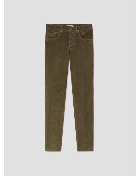 Dunkle Khakifarbene Stretch-Slim-Jeans