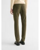 Dunkle Khakifarbene Stretch-Slim-Jeans