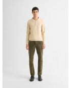 Dunkle Khakifarbene Stretch-Slim-Jeans