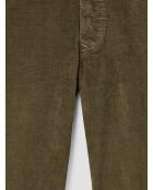 Dunkle Khakifarbene Stretch-Slim-Jeans