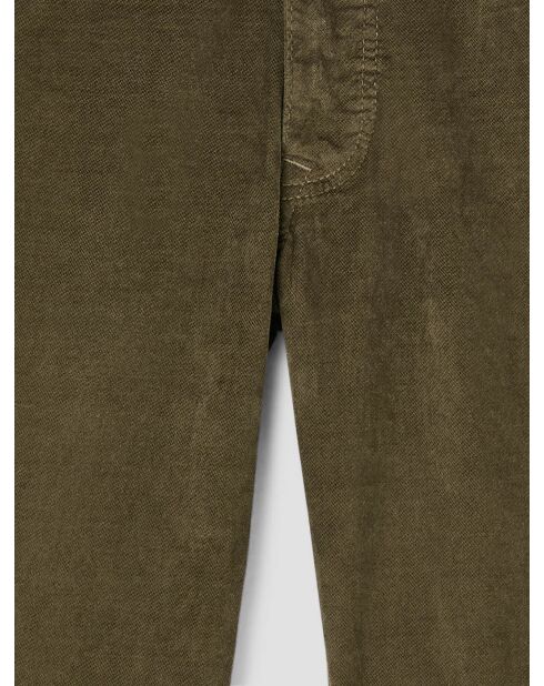 Dunkle Khakifarbene Stretch-Slim-Jeans