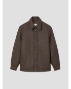 Surchemise regular en jacquard lainage marron 2