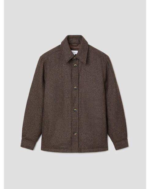 Surchemise regular en jacquard lainage marron 2