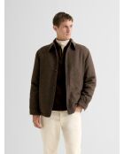 Surchemise regular en jacquard lainage marron 2