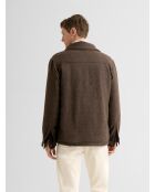 Surchemise regular en jacquard lainage marron 2