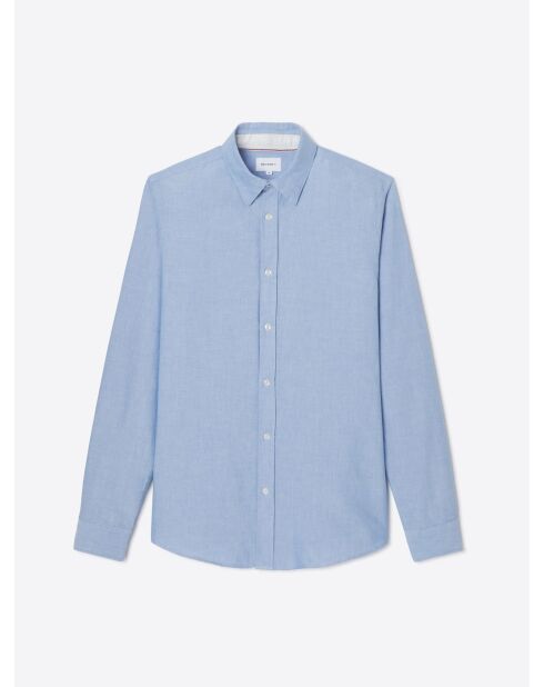Chemise slim en coton bio bleu ciel