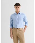 Chemise slim en coton bio bleu ciel