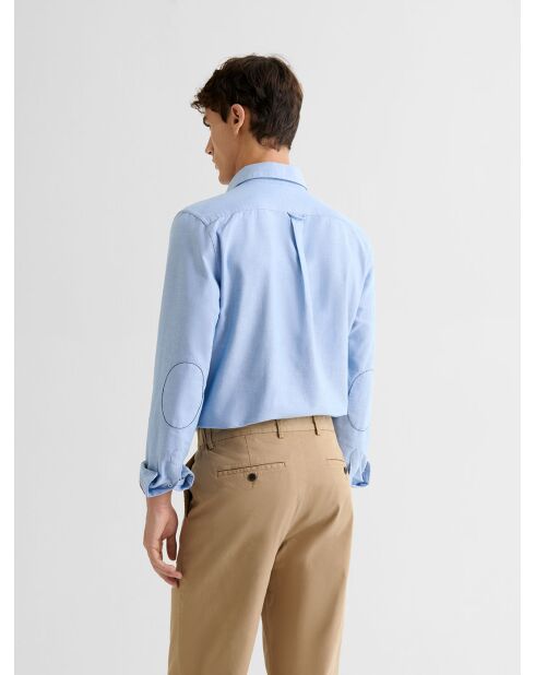 Chemise slim en coton bio bleu ciel