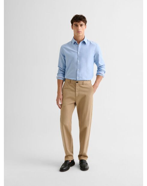 Chemise slim en coton bio bleu ciel