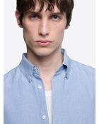 Chemise slim en coton bio bleu ciel