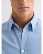 Chemise slim en coton bio bleu ciel
