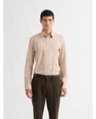 Extraslim stretchshirt met wit patroon