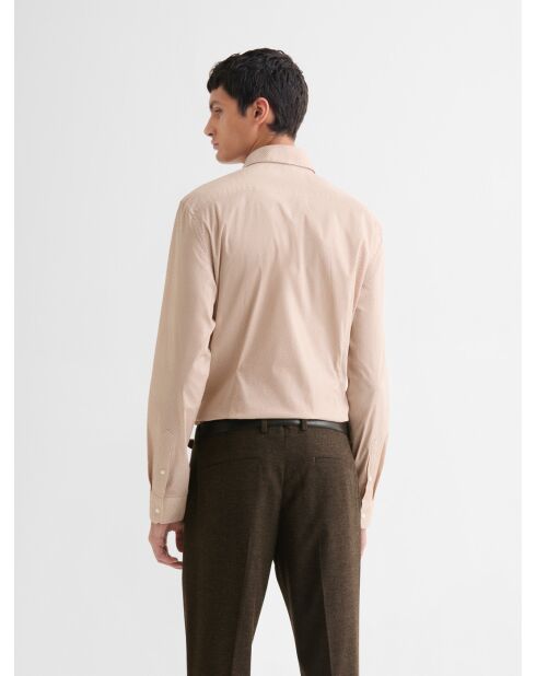 Extraslim stretchshirt met wit patroon