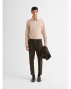Extraslim stretchshirt met wit patroon