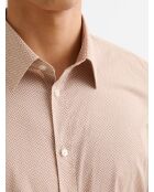 Extraslim stretchshirt met wit patroon
