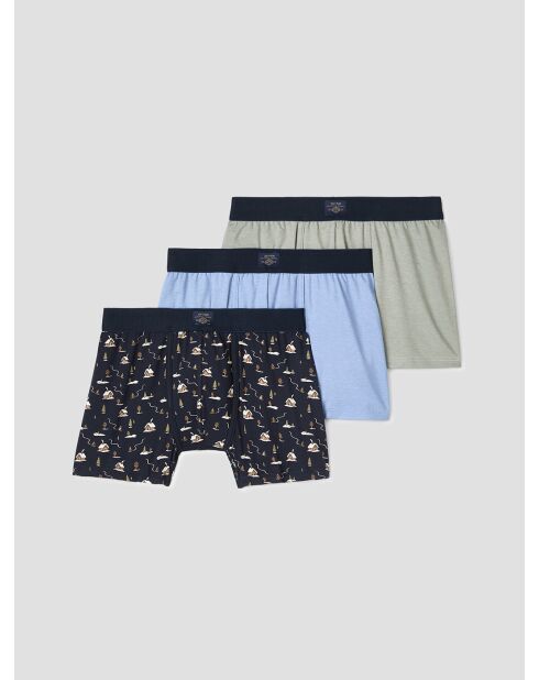 Coffret cadeau 3 boxers fantaisie vert 2