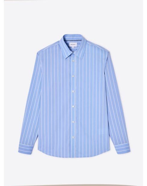 Blauw gestreept slim shirt