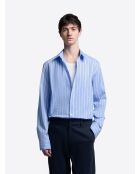 Blauw gestreept slim shirt