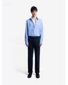 Blauw gestreept slim shirt