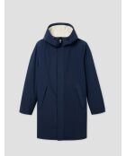 Parka Sherpa con cappuccio idrorepellente blu scuro