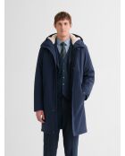 Parka Sherpa con cappuccio idrorepellente blu scuro