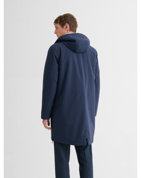 Parka déperlante à capuche sherpa deep blue