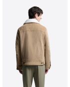 Blouson en velours col sherpa camel