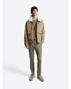 Blouson en velours col sherpa camel