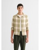 Camicia regolare a quadretti verde oliva