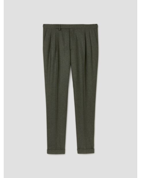 Pantalon de costume slim à pinces vert sapin