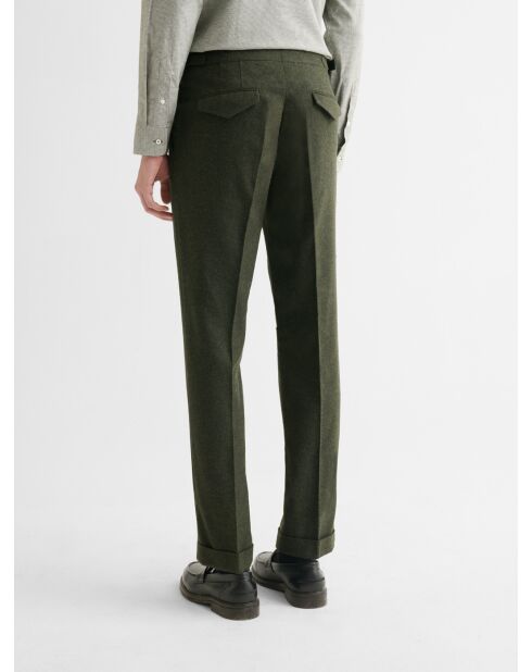 Pantalon de costume slim à pinces vert sapin