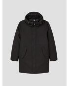 Parka idrorepellente nero con cappuccio