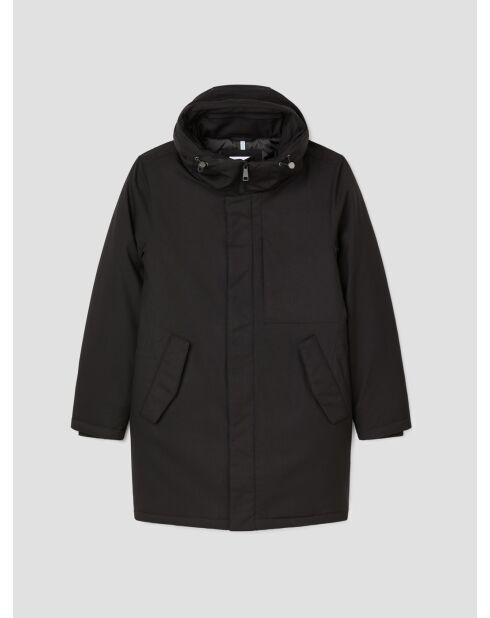 Parka déperlante à capuche noir