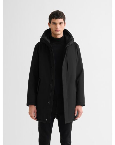 Parka déperlante à capuche noir