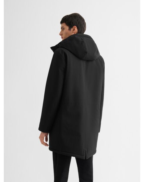 Parka déperlante à capuche noir