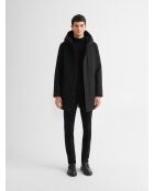 Parka idrorepellente nero con cappuccio