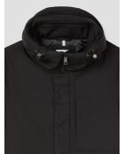 Parka idrorepellente nero con cappuccio