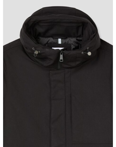 Parka déperlante à capuche noir