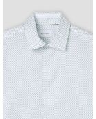 Slank katoenen shirt met wit patroon