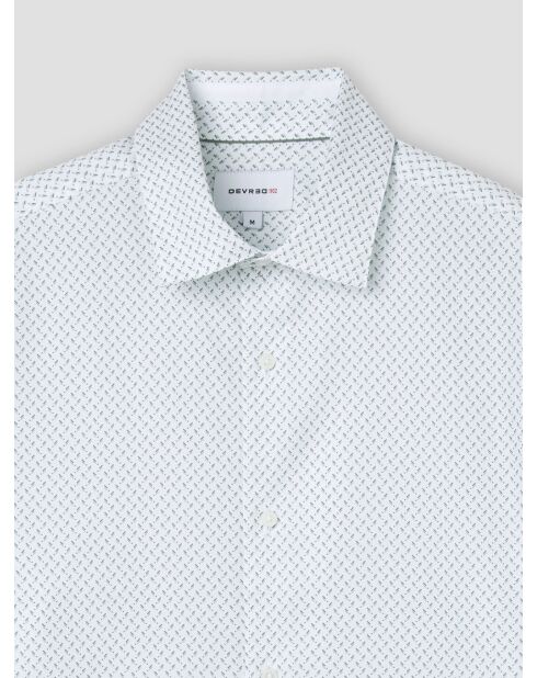 Slank katoenen shirt met wit patroon