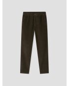 Chino en coton taille élastiquée kaki foncé